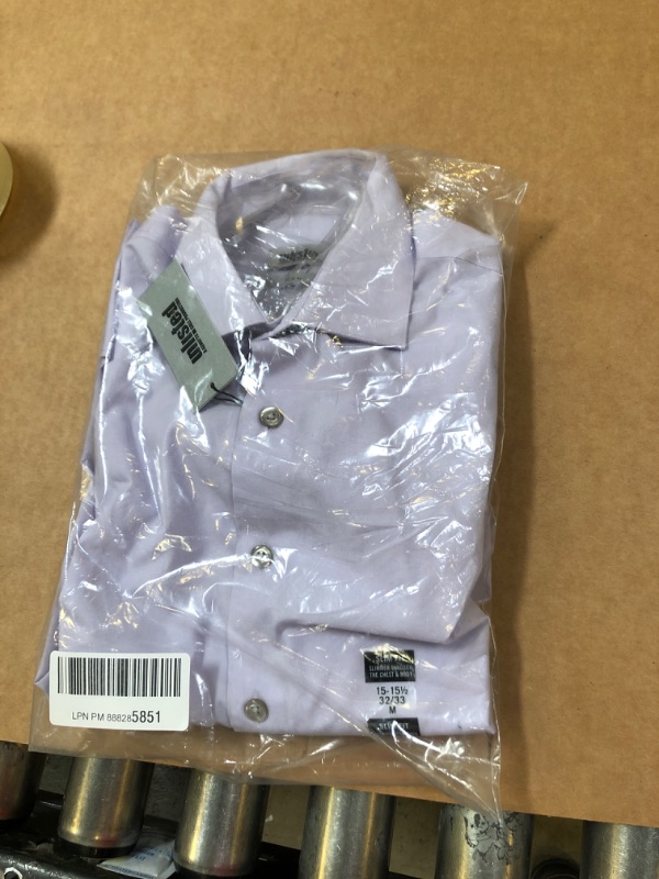 Photo 2 of Kenneth Cole Unlisted Men's Dress Shirt Slim Fit Solid 15-15.5in NECK 32/33 MEDIUM LILAC