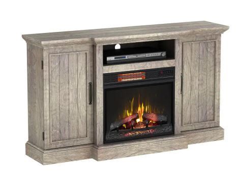 Photo 1 of Electric Fireplace TV Stand Freestanding Media Console Adjustable Embossed Oak, FACTORY SEALED
