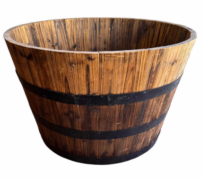 Photo 1 of NEW VIGORO 2.7GAL JACKSON BARREL PLANTER 26” X 16.5”