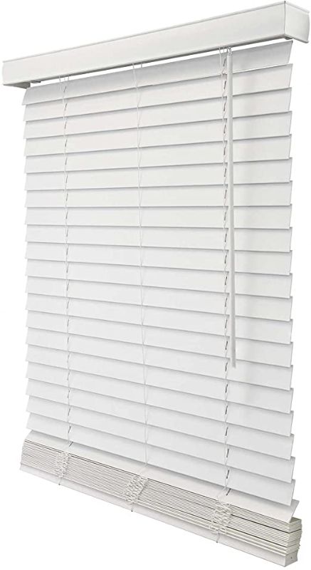 Photo 1 of CHICOLOGY Faux Wood Blinds , Window Blinds , Wood Blinds , Window Shades , Window Treatments , Blinds & Shades , Window Shades for Home , Wooden Blinds , 58" W X 48" H, Basic White
