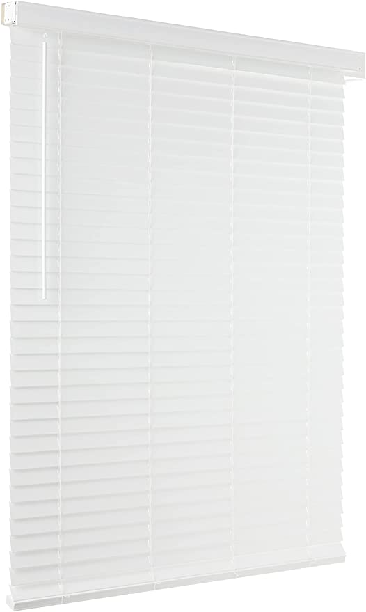 Photo 1 of Achim Home Furnishings, White Cordless GII Madera Falsa 2" Faux Wood Plantation Blind 48" x 64"
