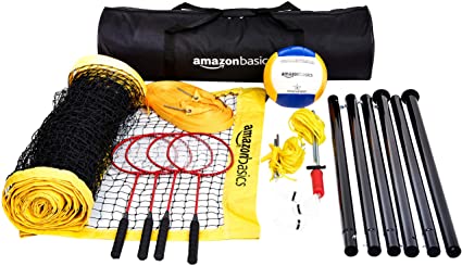 Photo 2 of Amazon Basics Outdoor Volleyball and Badminton Combo Set with Net
