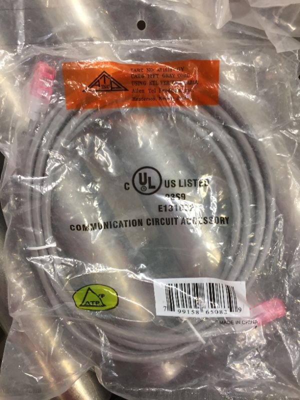 Photo 1 of Allen Tel Products AT1610-GY CAT 6 STR VIP 10FT GY
