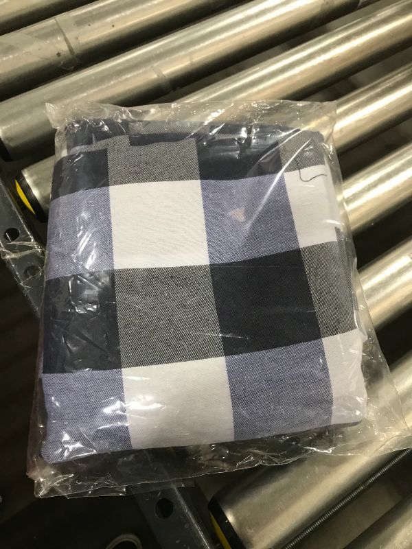 Photo 1 of 60X 102 INCH RECTANGLE CHECKERED TABLECLOTH (BLUE/WHITE/ BLACK)