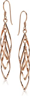 Photo 1 of Amazon Collection Sterling Silver Linear Swirl French Wire Earrings
