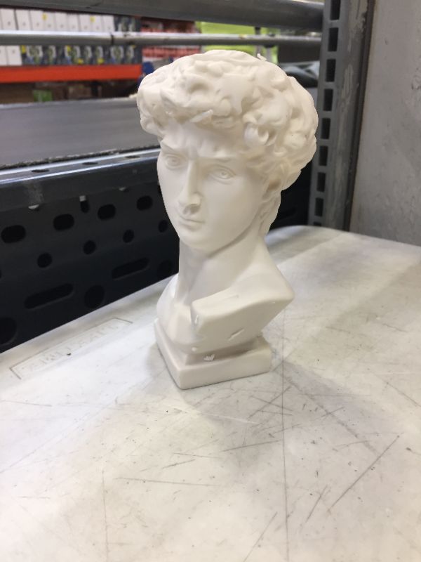 Photo 2 of \ 6.5”David Statue Decor Greek Head Statue Vase Bust Planter Face Flower Pot Sculpture Dark Light Academia Aesthetic Room Bookshelf Décor Mini White Roman Renaissance Statues