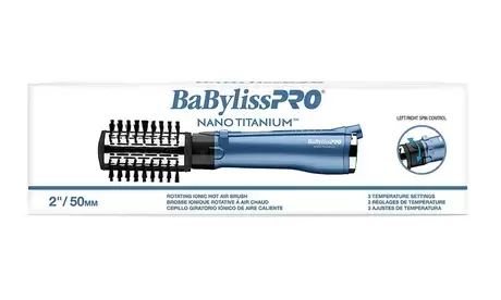 Photo 1 of  BaBylissPRO BNT178UC Nano Titanium Rotating Hot Air Brush 2 Inch Barrel in Blue