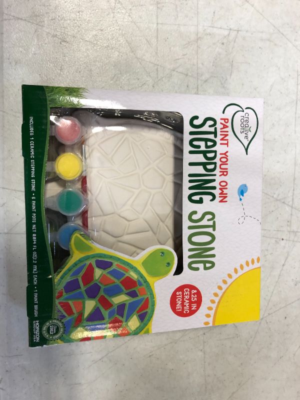 Photo 2 of Creative Roots 92849 Paint Your Own Turtle Stepping Stone by Horizon Group Usa, 6 Paint Pots and Brush included, Assorted