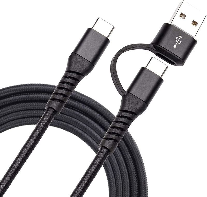 Photo 1 of USB C to USB C Cable 60W 10ft,QC & PD 2-in-1 USB-A/C to USB-C Fast Charger Cord for Apple MacBook Pro/Air 2020/2019/2018,iPad Pro 2020/2019/2018,Samsung Galaxy S21,Type-C Laptops