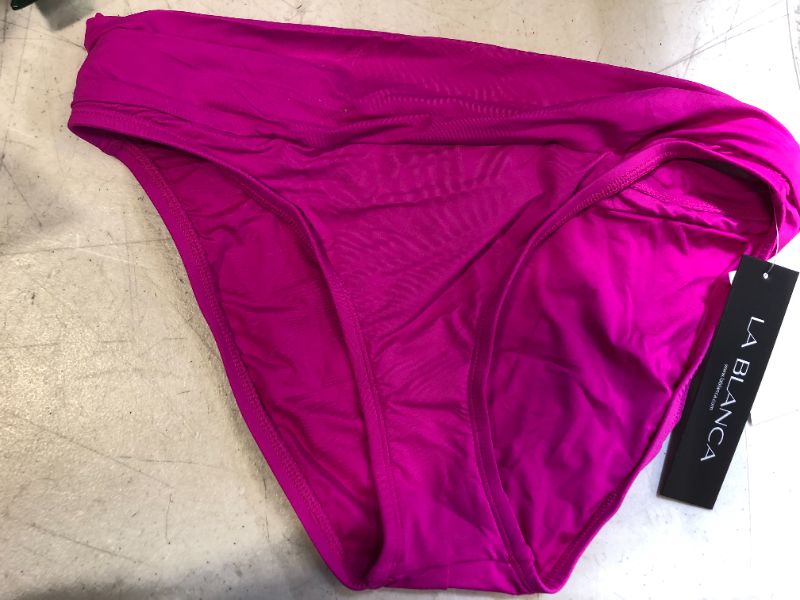 Photo 2 of La Blanca Shirred Banded Hipster Bikini Bottoms Women's Swimsuit SIZE 8