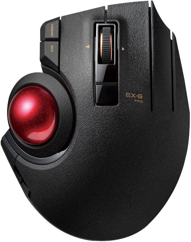 Photo 1 of ELECOM Wired / Wireless / Bluetooth Thumb-Operated Trackball Mouse, 8-Button Function with Smooth Tracking, Precision Optical Gaming Sensor (M-XPT1MRXBK) , black
