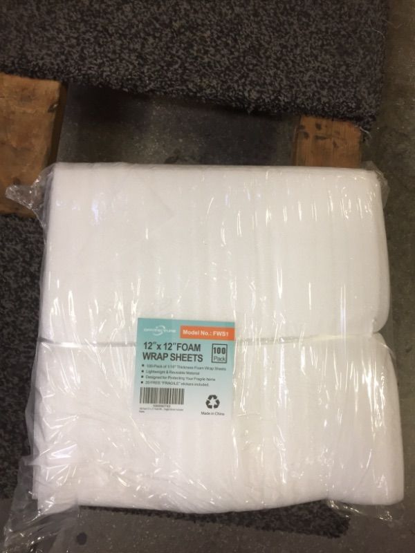 Photo 2 of 100-Pack 12" x 12" Foam Wrap Sheets Cushioning Foam, Moving and Packing Supplies, Fragile Stickers Included
