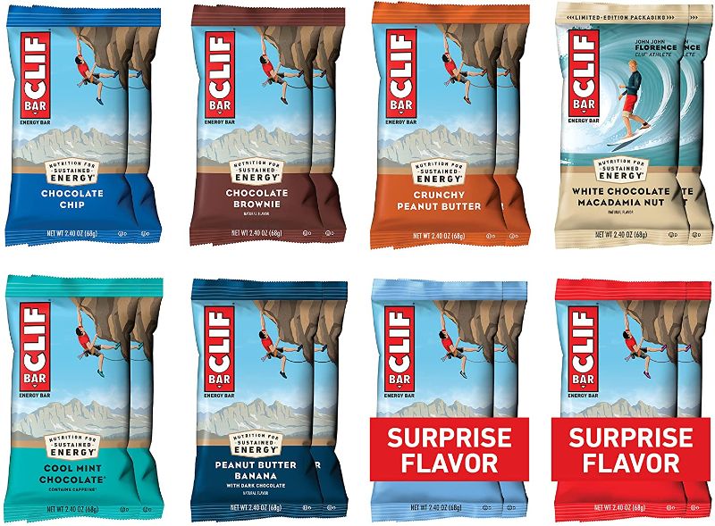 Photo 1 of CLIF BARS - Energy Bars - Best Sellers Variety Pack- Made with Organic Oats - Plant Based (2.4 Ounce Protein Bars, 16 Count) Packaging & Assortment May Vary -- Best Before JAN 04 2022