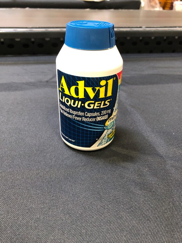 Photo 2 of Advil Liqui-Gels minis Pain Reliever and Fever Reducer, Pain Medicine for Adults with Ibuprofen 200mg for Pain Relief - 200 Liquid Filled Capsules
exp 6 2024
