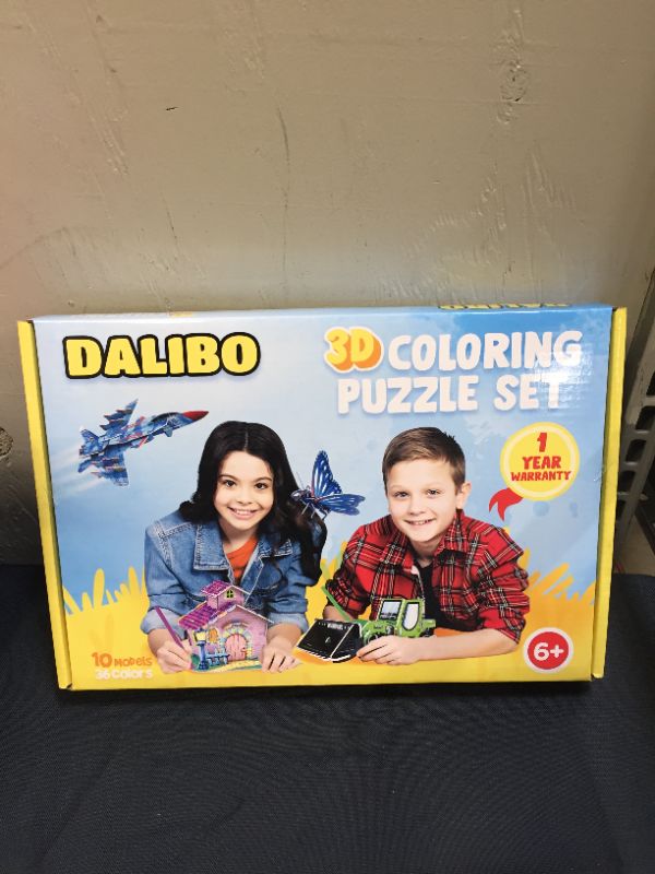 Photo 2 of DALIBO 3D Coloring Puzzle Set - Arts and Crafts Set with 10 Cool Models, 36 Coloring Pens - Fun & Educational Learning Activity Kit for Boys & Girls - Creative Gift Ideas & Supplies for Kids Age 6+
