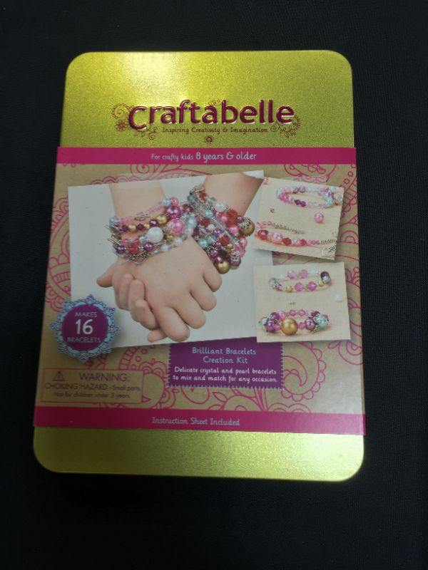 Photo 2 of Craftabelle – Brilliant Bracelets Creation Kit – Bracelet Making Kit – 492pc Jewelry Set with Crystal and Pearl Beads – Arts & Crafts for Kids Aged 8 Years +