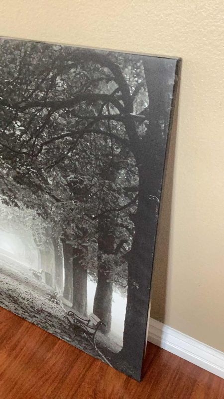 Photo 1 of PJATTERYD MISTY ROAD CANVAS PRINT 35” X 36”