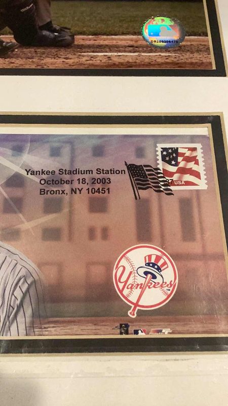 Photo 1 of JASON GIAMBI NEW YORK YANKEES STADIUM GAME POSTER WITH STAMP MLB CERTIFIED 12” X 16”