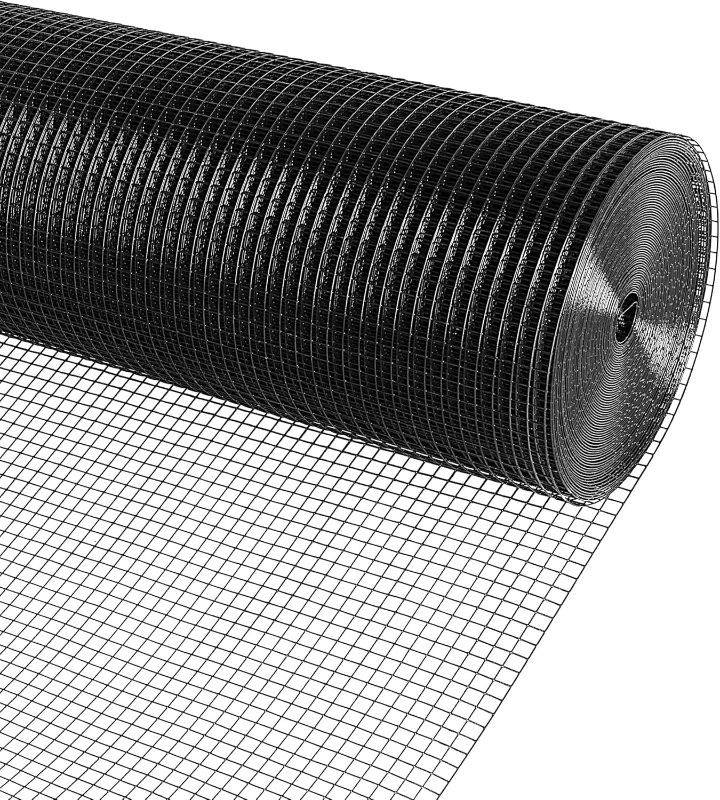 Photo 1 of  12x50   Black PVC Vinyl Coated Wire Mesh Hardware Cloth 12x50 19 Gauge, Welded Wire Fencing Chicken Wire Mesh Roll Cage Wire Netting