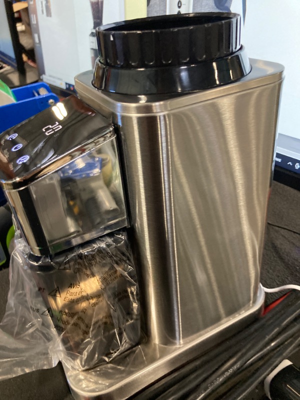 Photo 3 of ***glass piece missing***  no return SHARDOR Conical Burr Coffee Grinder Electric, Adjustable Touchscreen Burr Mill with 48 Precise Settings, Precision Electronic Timer, Anti-static, Brushed Stainless Steel