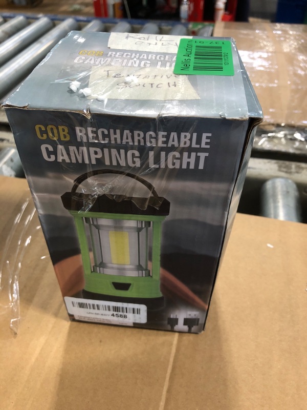 Photo 3 of ** does not have charger** Rechargeable Camping Lantern, 3000LM 5 Light Modes Camping Light 4400 Capacity Phone Charger LED Impact-Resistant Flashlight Lantern Portable Waterproof Hurricane Lanterns for Emergency(Pale Green)