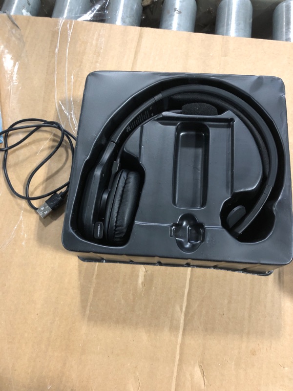 Photo 2 of ** missing item** TECKNET Trucker Bluetooth Headphones with Microphone Noise Canceling Wireless On Ear Headset, Hands Free Wireless Headset for Cell Phone Computer Office Home Call Center Skype (Black) Luxury Configuration