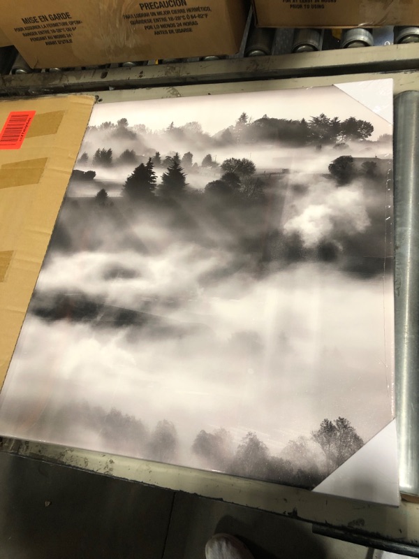 Photo 2 of ** factory sealed** OuElegent Foggy Forest Wall Art Mountain Landscape Canvas Artwork Misty Mountain Nature Scenery Picture For Bedrooms Living Room Home Decor 20"x48"