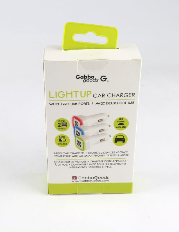 Photo 3 of 2 PORT LIGHT UP CAR CHARGER LED POWER AND RAPID CHARGE COLOR BLUE NEW 