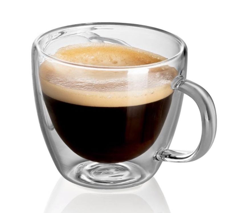 Photo 2 of CAFECITO 4 SET DOUBLE WALL GLASS MUGS WITH  2 SPOONS 5.4 OZ HOT OR COLD DRINK WILL STAY THE SAME TEMPERATURE NEW 