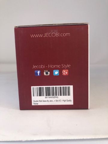 Photo 3 of JECOBI LUXURY 8.5 OZ DOUBLE WALL INSULATED GLASS SET OF 2 HOT OR COLD DISHWASHER MICROWAVE FREEZER SAFE LIGHT AND DURABLE NEW IN BOX 