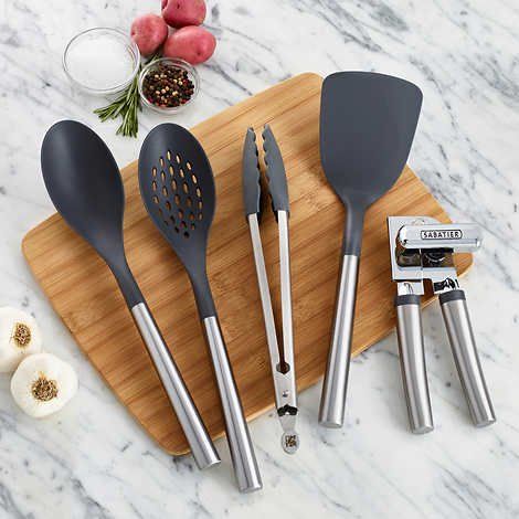 Photo 1 of SABATIER 5 PC ESSENTIALS STAINLESS STEEL TOOL AND GADGET SET NEW 