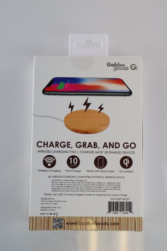 Photo 3 of WOODEN PRINT CHARGER QI WIRELESS CHARGING PAD 4FT MICRO USB 2.1 DUAL WALL PORT NEW 