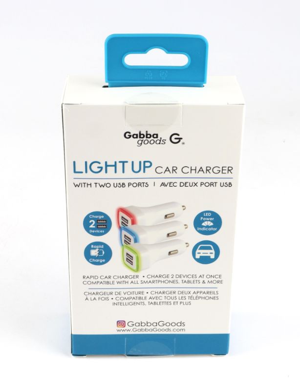 Photo 3 of 2 PORT LIGHT UP CAR CHARGER LED POWER AND RAPID CHARGE COLOR BLUE NEW 