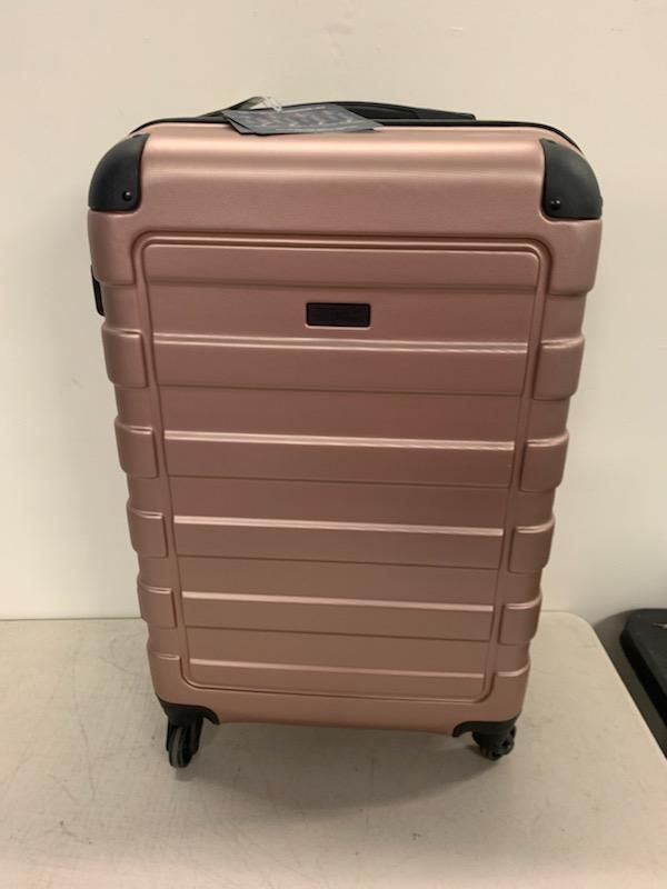 Photo 1 of 24 INCH DEJUNO ROSE GOLD SUITCASE DURABLE EXPANDABLE ZIPPER 8 WHEEL DESIGN NEW 