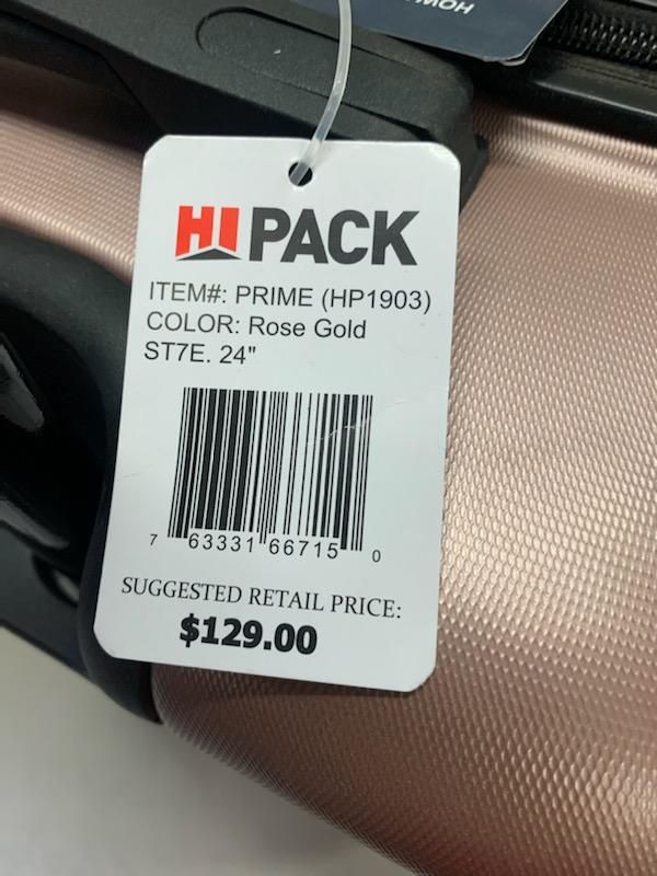 Photo 1 of 24 INCH DEJUNO ROSE GOLD SUITCASE DURABLE EXPANDABLE ZIPPER 8 WHEEL DESIGN NEW 