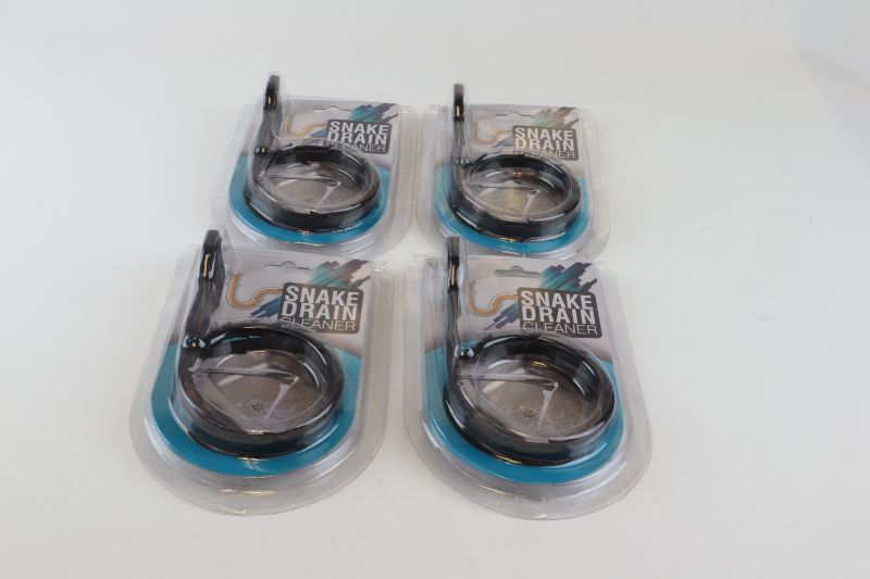 Photo 1 of 4 PACK WONDER SNAKE DRAIN HAIR REMOVAL VELCRO DESIGNED HEAD FLEXIBLE CARBON STEEL CABLE NEW SEALED