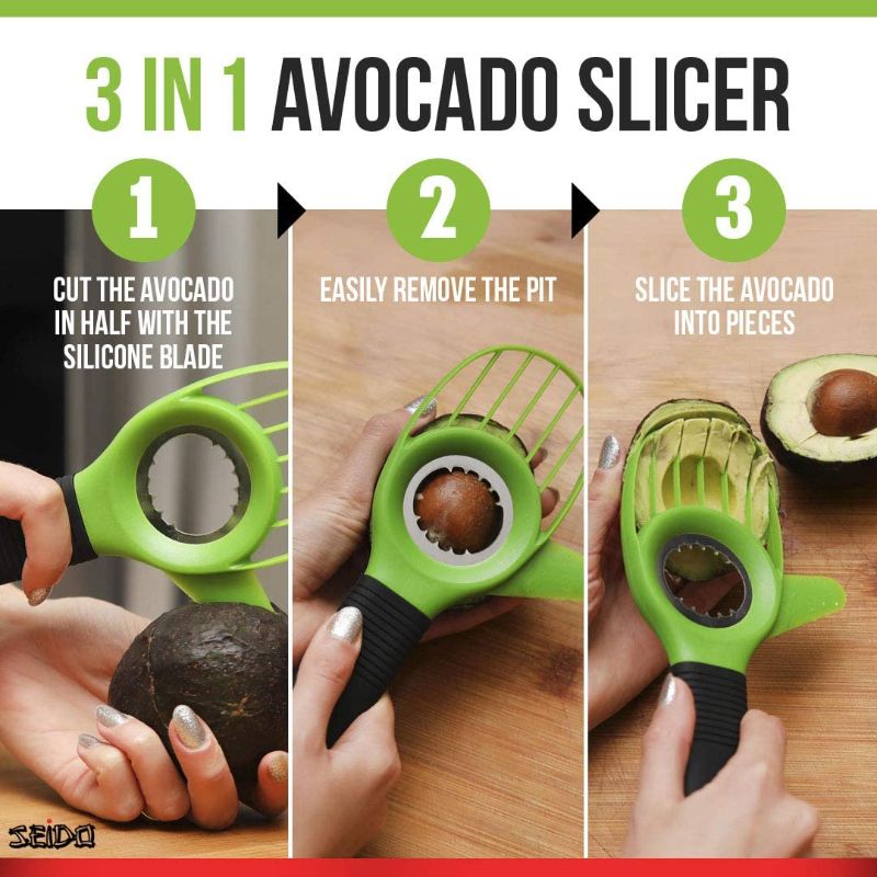 Photo 2 of STAINLESS STEELE PEELER SET 1 AVOCADO 3 IN 1 TOOL 1 GRATER SND 2 PEELING TOOLS DURABLE LONG LASTING MACHINE SAFE NEW 