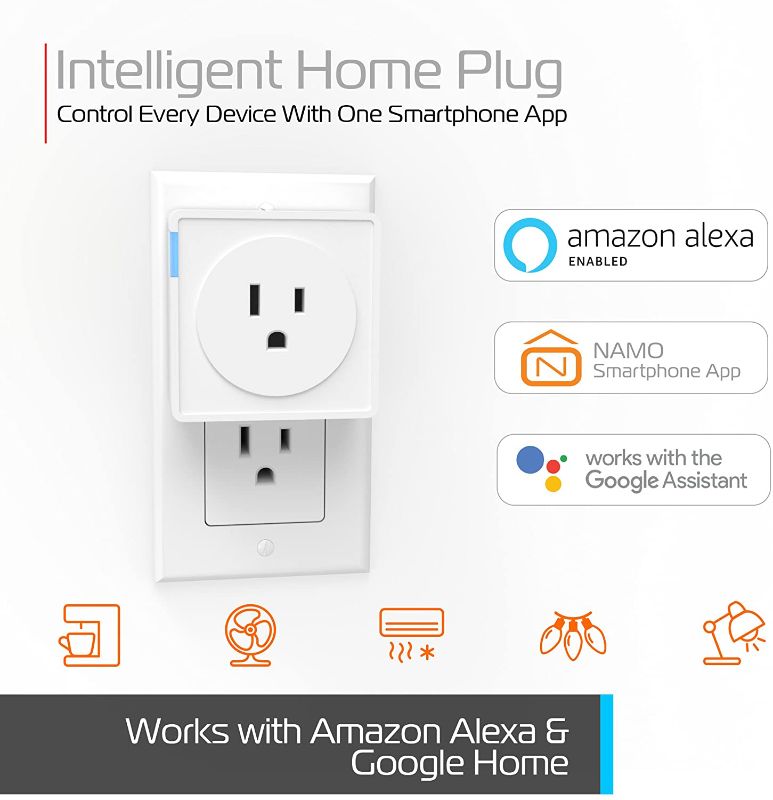 Photo 1 of TZUMI NAMO SMART PLUG ENERGY MONITOR AND TIMER CONTROL WORKS WITH ALEXA ECHO AND GOOGLE HOME NEW IN BOX 