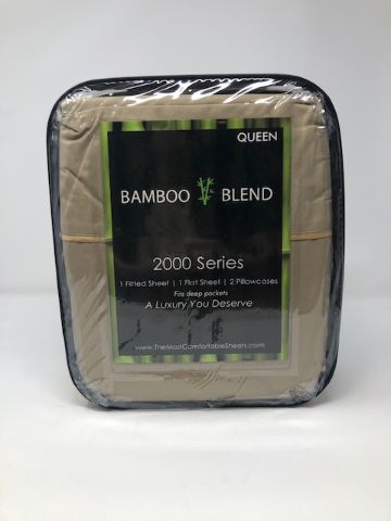 Photo 1 of QUEEN BAMBOO BLEND SHEET SET 4 PIECES 1 FITTED SHEET 1 FLAT SHEET 2 PILLOW CASES ANTIBACTERIAL HYPOALLERGENIC NEW 