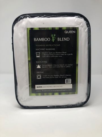Photo 2 of QUEEN BAMBOO BLEND SHEET SET 4 PIECES 1 FITTED SHEET 1 FLAT SHEET 2 PILLOW CASES ANTIBACTERIAL HYPOALLERGENIC NEW 