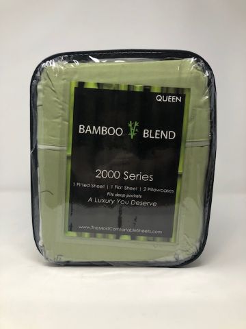 Photo 1 of QUEEN BAMBOO BLEND SHEET SET 4 PIECES 1 FITTED SHEET 1 FLAT SHEET 2 PILLOW CASES ANTIBACTERIAL HYPOALLERGENIC NEW 