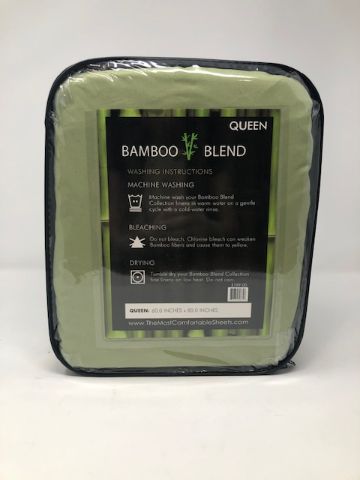 Photo 1 of QUEEN BAMBOO BLEND SHEET SET 4 PIECES 1 FITTED SHEET 1 FLAT SHEET 2 PILLOW CASES ANTIBACTERIAL HYPOALLERGENIC NEW 