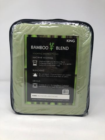 Photo 2 of KING BAMBOO BLEND SHEET SET 4 PIECES 1 FITTED SHEET 1 FLAT SHEET 2 PILLOW CASES ANTIBACTERIAL HYPOALLERGENIC NEW 