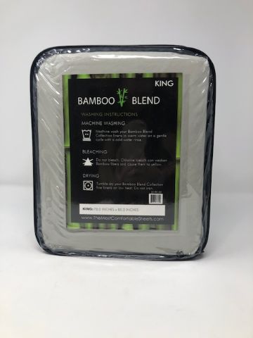 Photo 2 of KING BAMBOO BLEND SHEET SET 4 PIECES 1 FITTED SHEET 1 FLAT SHEET 2 PILLOW CASES ANTIBACTERIAL HYPOALLERGENIC NEW 