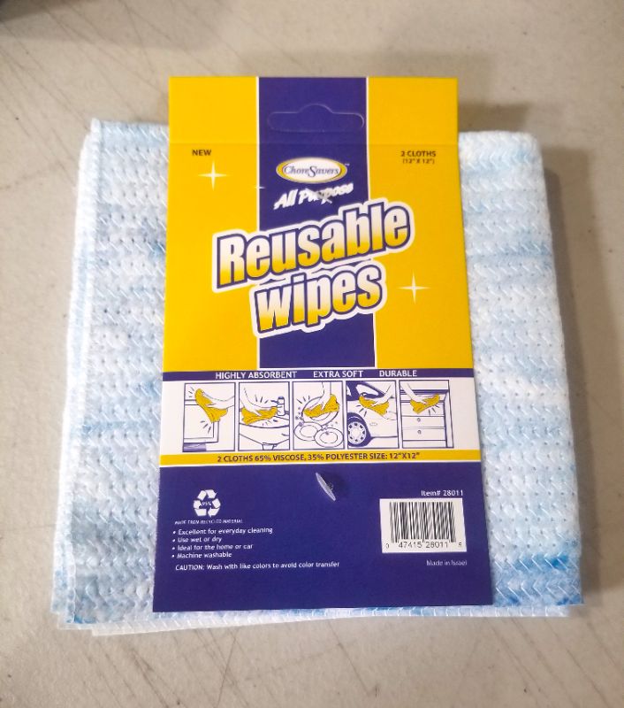 Photo 2 of 2 PACK ALL PURPOSE REUSABLE WIPES HIGHLY ABSORBENT SUPER SOFT AND DURABLE COLOR VARIES NEW
