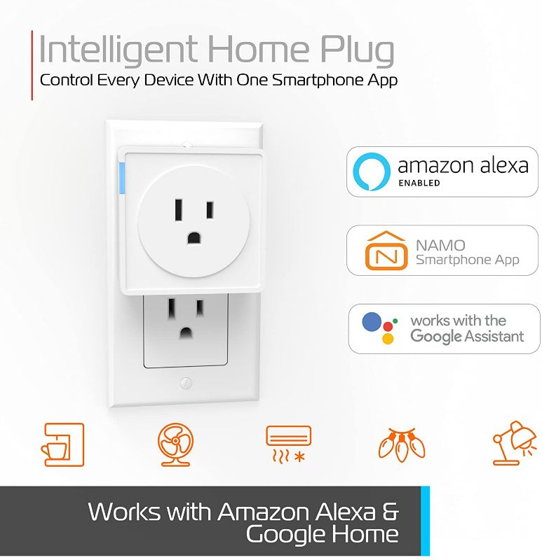 Photo 2 of TZUMI NAMO SMART PLUG ENERGY MONITOR AND TIMER CONTROL WORKS WITH ALEXA ECHO AND GOOGLE HOME NEW IN BOX