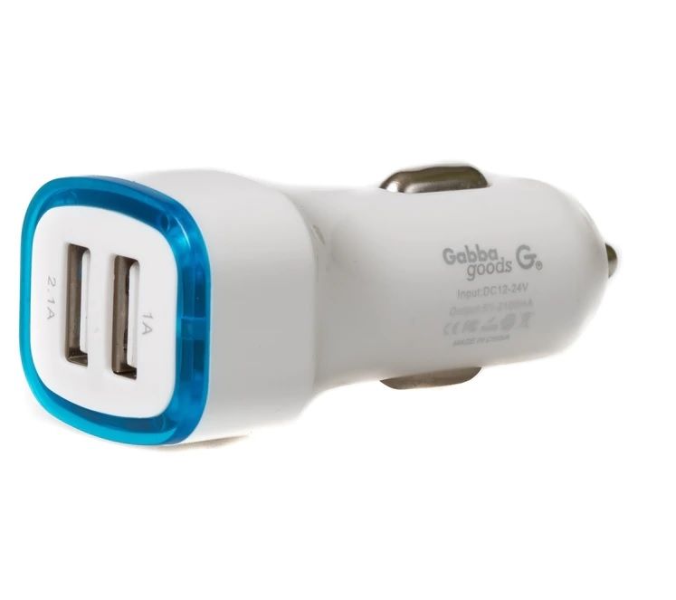 Photo 1 of  2 PORT LIGHT UP CAR CHARGER LED POWER AND RAPID CHARGE COLOR BLUE NEW 