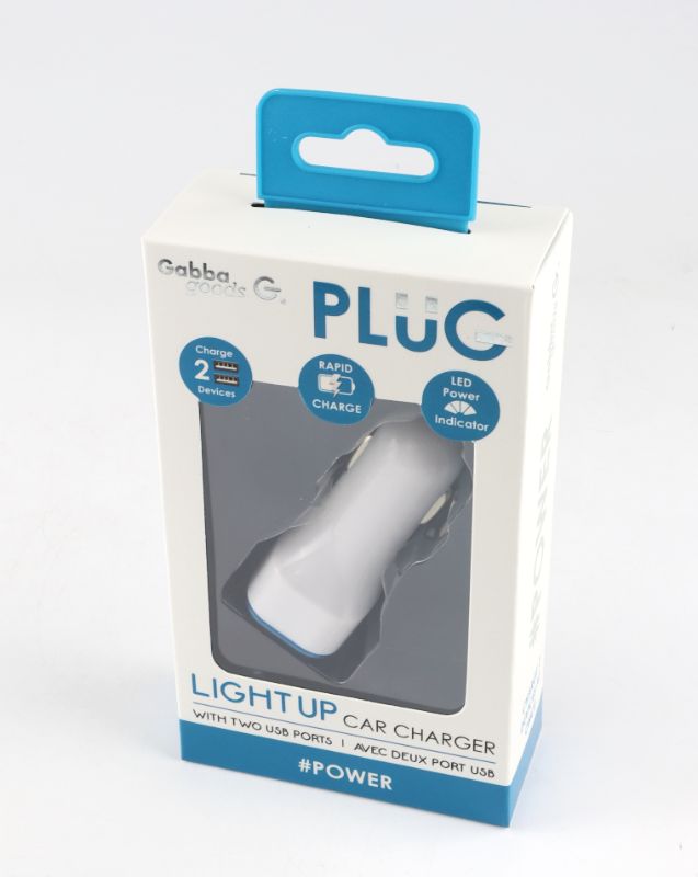 Photo 1 of 2 PORT LIGHT UP CAR CHARGER LED POWER AND RAPID CHARGE COLOR BLUE NEW 