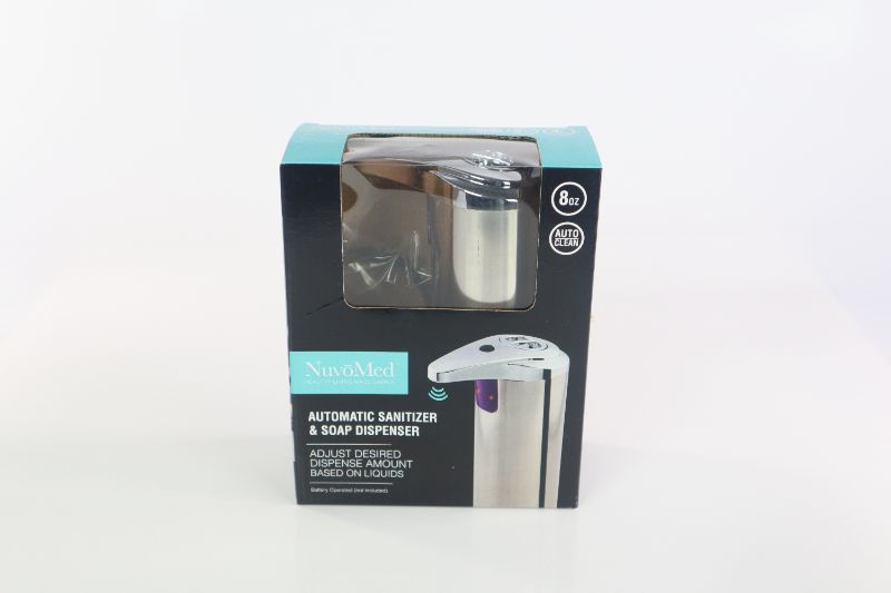 Photo 1 of AUTOMATIC DISPENSER ADJUSTABLE DESIRED DISPENSE AMOUNT BATTERY OPERATED NOT INCLUDED 8 OZ AUTO CLEAN TECHNOLOGY FILL WITH WATER HOLD BUTTON TO CLEAN AND TO PREVENT CLOGGING BOX DAMAGED PRODUCT NEW 