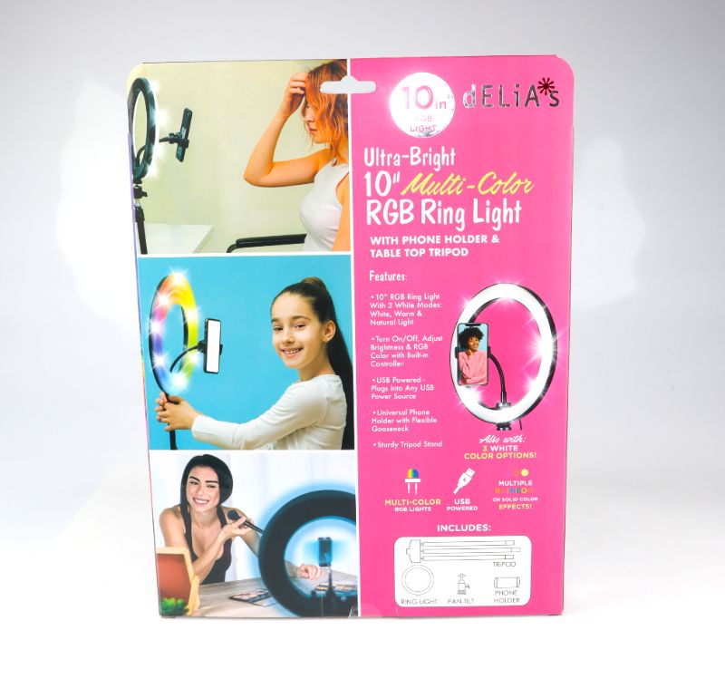 Photo 3 of ULTRA BRIGHT MULTI COLOR 10IN RING LIGHT WITH PHONE HOLDER AND TABLE TRIPOD NEW 